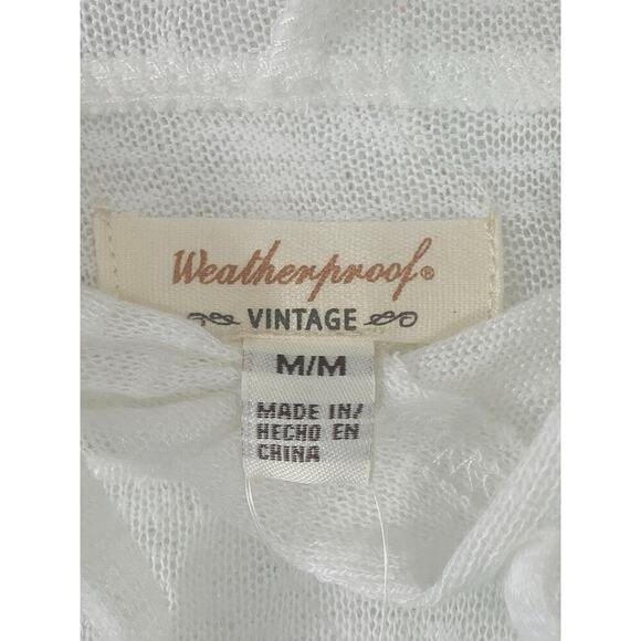 WEATHERPROOF VINTAGE Slub Hoodie Pullover Women Medium Cream White 1305075 NWT - Picture 5 of 8
